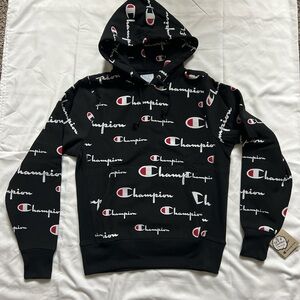 Champion Black Logo youths Sweater